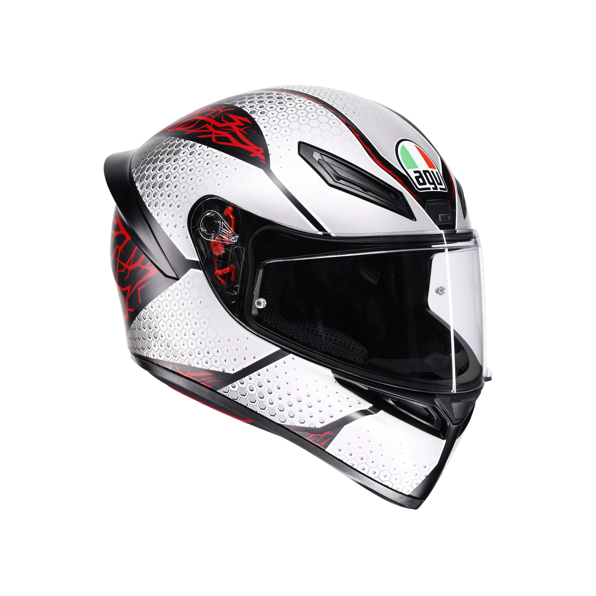 K1 S SPEEDARMOR MATT BLACK/GREY/RED - MOTORBIKE FULL FACE HELMET E2206