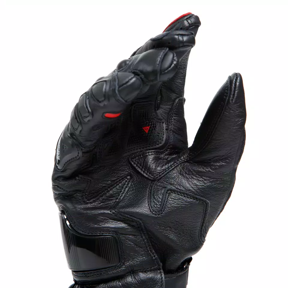 DRUID 4 - MEN'S MOTORCYCLE LEATHER GLOVES - BLACK/RED-LAVA/WHITE - 10