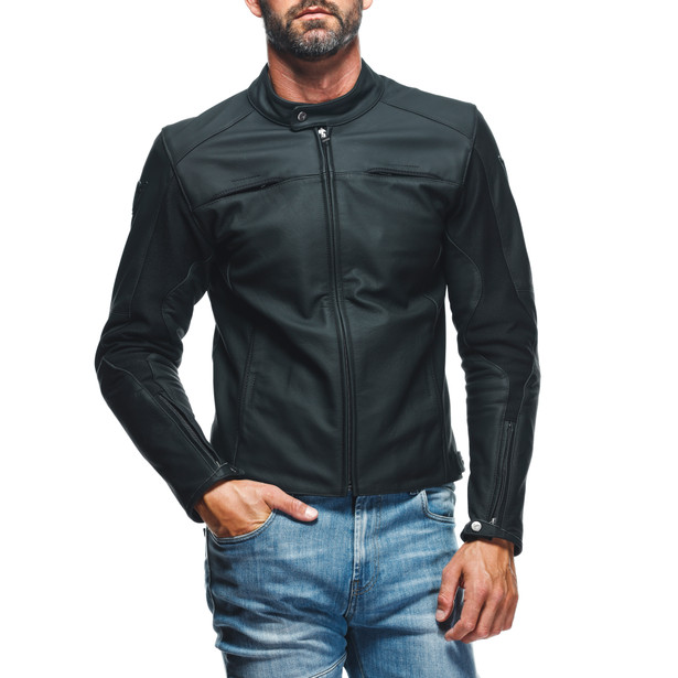 razon-2-giacca-moto-in-pelle-uomo-black image number 4