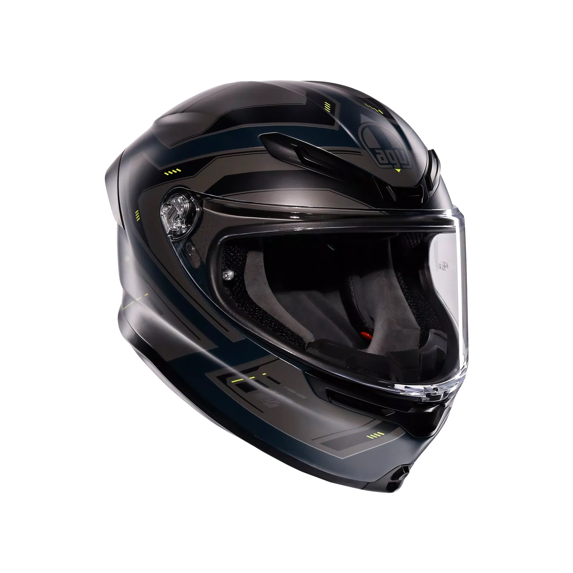 K6 S ENHANCE MATT GREY/YELLOW FLUO - MOTORBIKE FULL FACE HELMET E2206