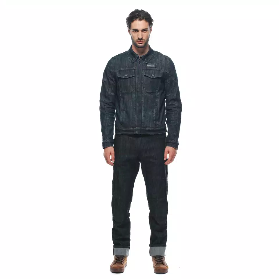 DENIM TEX - MEN'S MOTORCYCLE JACKET IN FABRIC - BLUE - 3