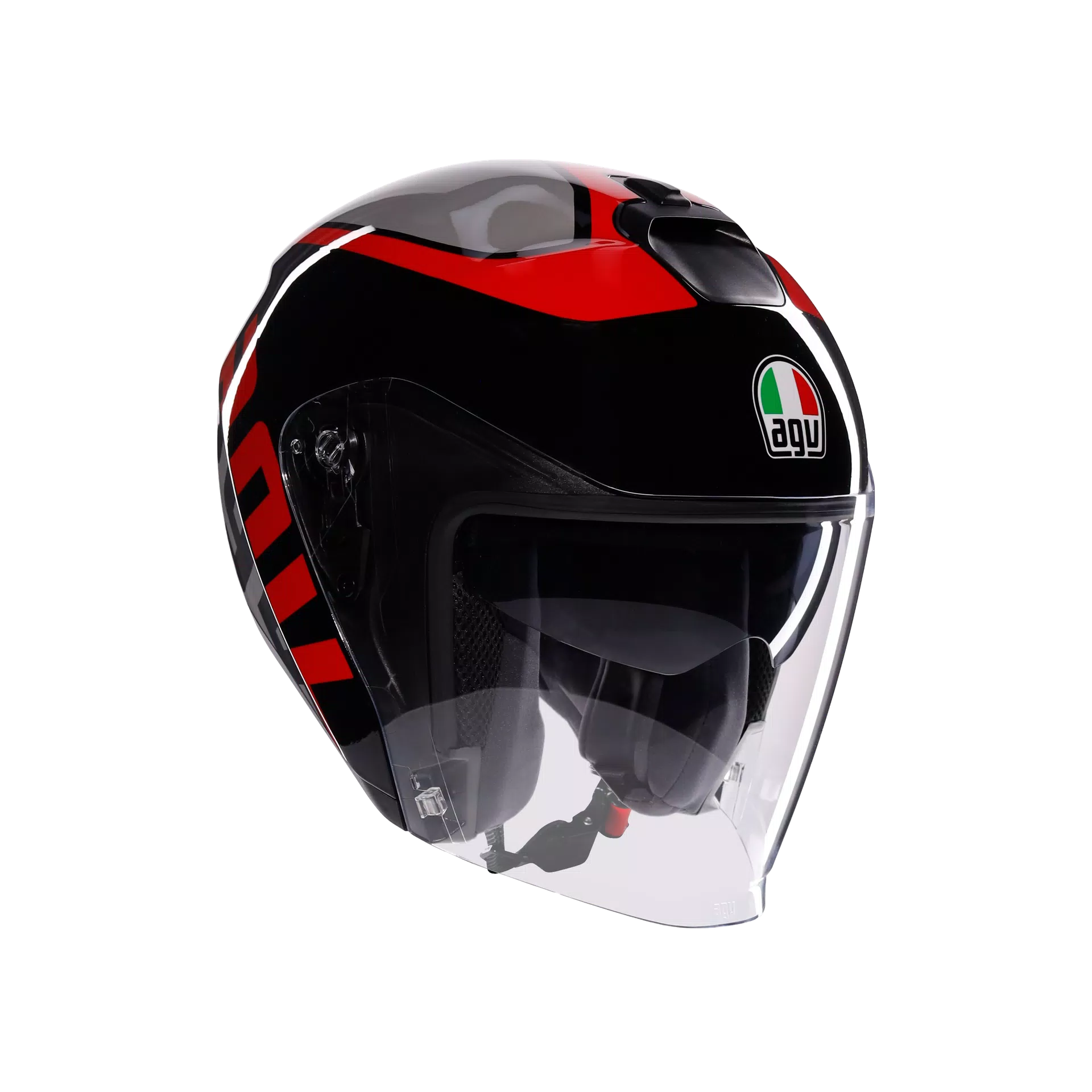 IRIDES CASQUE MOTO JET E2206 - VALENZA MATT GREY/BLACK/RED