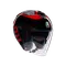 IRIDES MOTORBIKE OPEN FACE HELMET E2206 - VALENZA MATT GREY/BLACK/RED