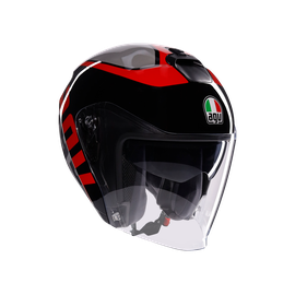 IRIDES MOTORBIKE OPEN FACE HELMET E2206 - VALENZA MATT GREY/BLACK/RED