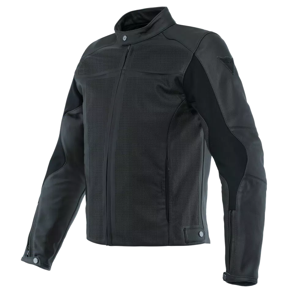 RAZON 2 - MEN'S MOTORCYCLE PERFORATED LEATHER JACKET | BLACK