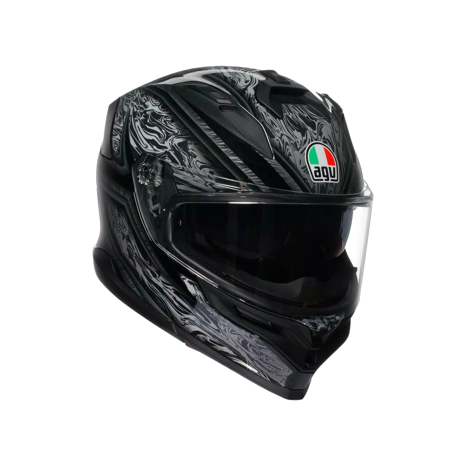 K7 MPLK DAMASCUS BLACK/SILVER - MOTORBIKE FULL FACE HELMET DOT (E2206) -  - 1