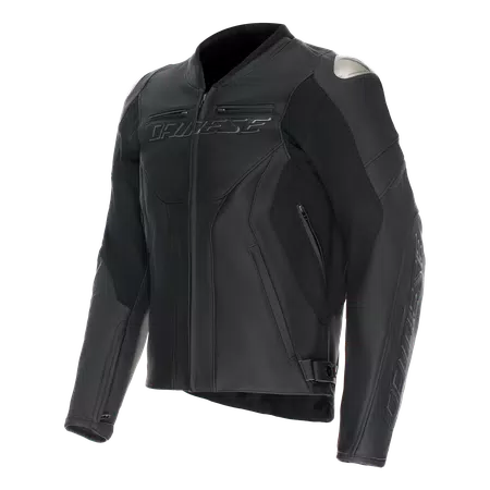RACING 5 - HEREN MOTORFIETS LEDEREN JAS KORTE/LANGE PASVORM (S/T) - BLACK/BLACK/BLACK - 1