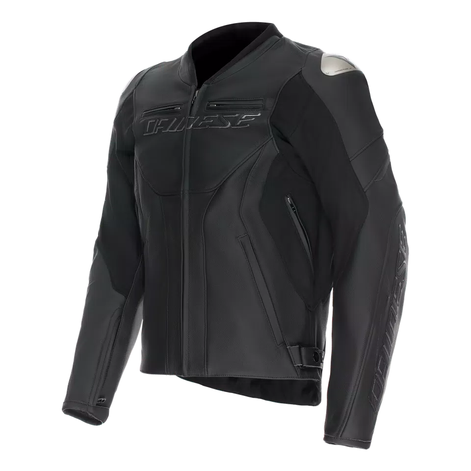 RACING 5 - MOTORRAD LEDERJACKE HERREN - GRÖSSE SHORT/TALL (S/T) - BLACK/BLACK/BLACK - 1