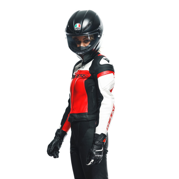 mirage-lady-leather-2pcs-suit-black-lava-red-white image number 27