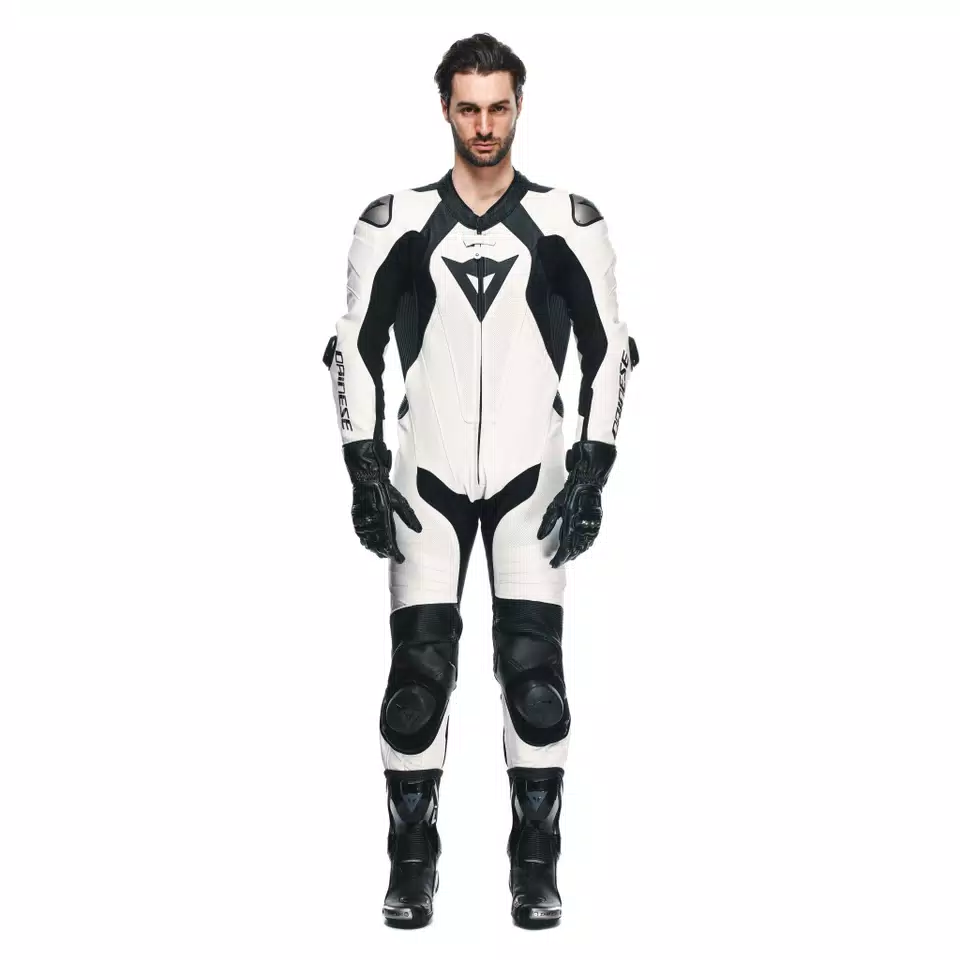 LAGUNA SECA 5 - ONE-PIECE LEATHER RACING SUIT - WHITE/BLACK - 3