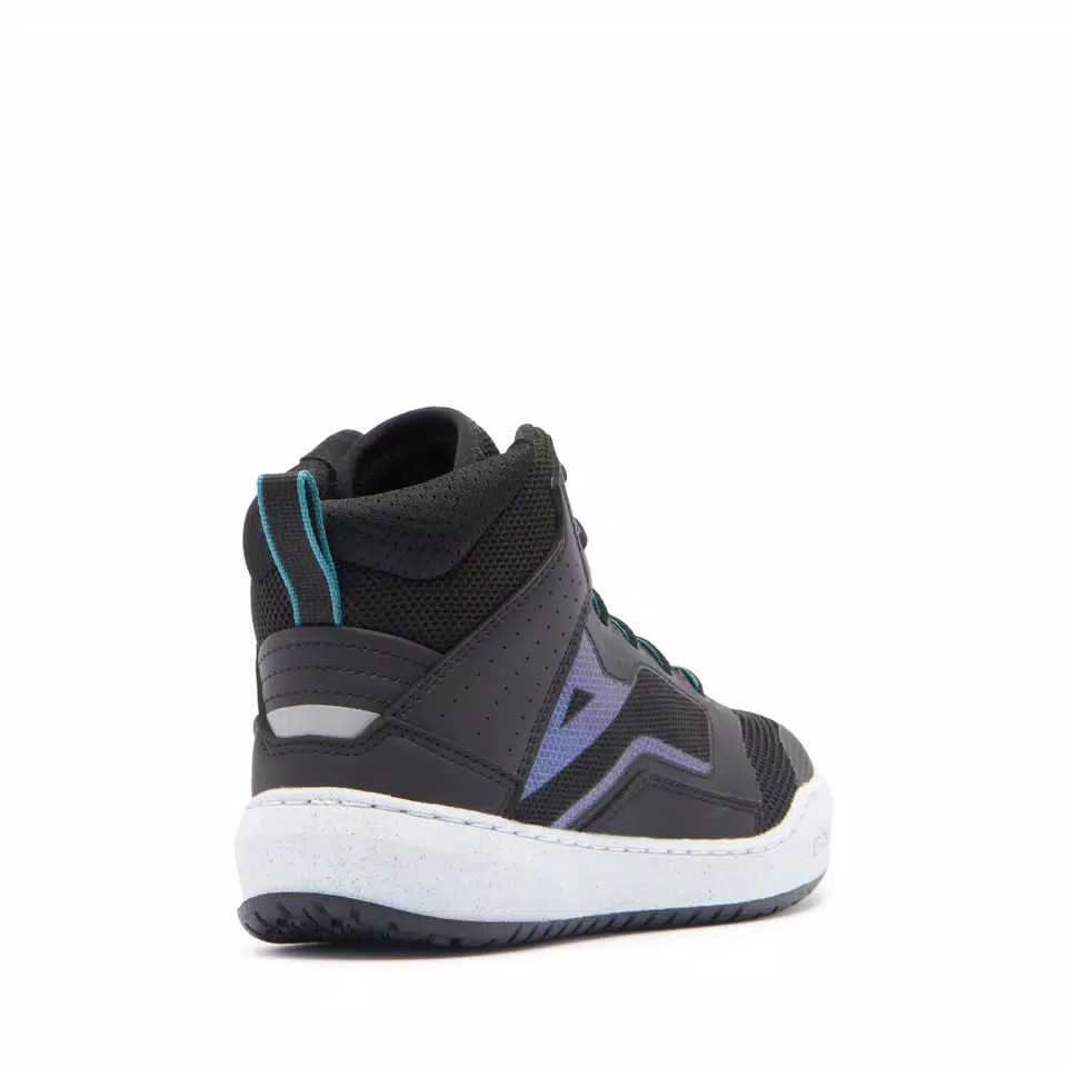 SUBURB AIR - WOMEN'S SUMMER MOTORCYCLE SHOES IN FABRIC - BLACK/WHITE/HARBOR BLUE - 3