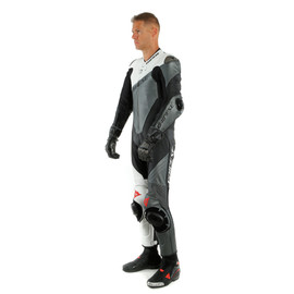 IMOLA 1PC LEATHER SUIT PERF. BLACK/WHITE/ANTHRACITE- Outlet Lederkombi