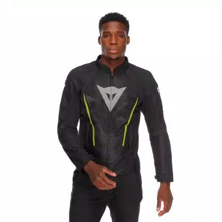 HEROSPHERE AIR TEX - MEN'S MOTORCYCLE JACKET IN FABRIC - BLACK/WHITE/YELLOW-FLUO - 5
