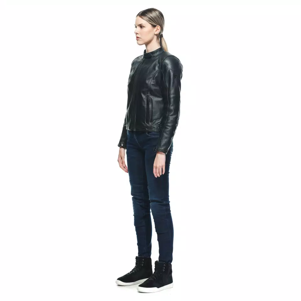 ELECTRA - GIACCA MOTO IN PELLE DONNA - BLACK - 4