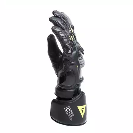 DRUID 4 LEATHER GLOVES - BLACK/CHARCOAL-GRAY/FLUO-YELLOW - 4