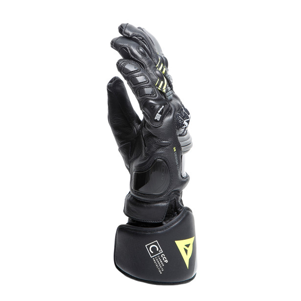 druid-4-leather-gloves-black-charcoal-gray-fluo-yellow image number 3