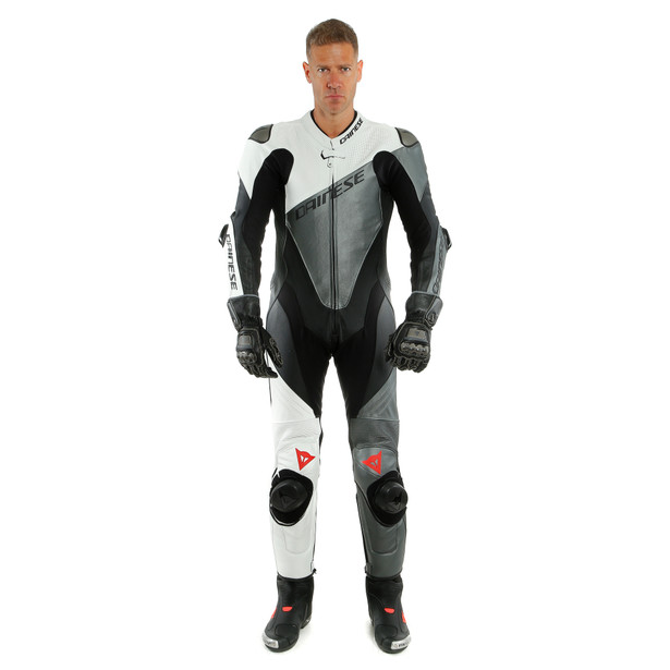 imola-1pc-leather-suit-perf-black-white-anthracite image number 2