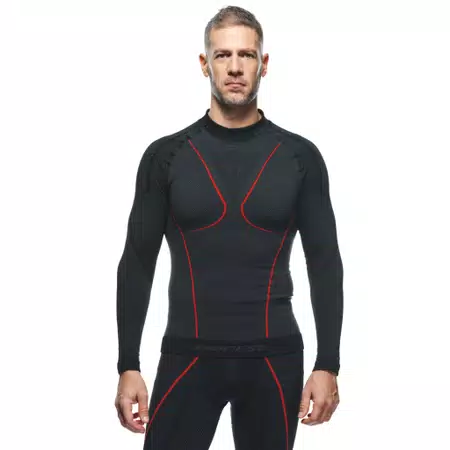 MEN'S MOTORCYCLE LONG-SLEEVE THERMAL TEE - BLACK/RED - 5