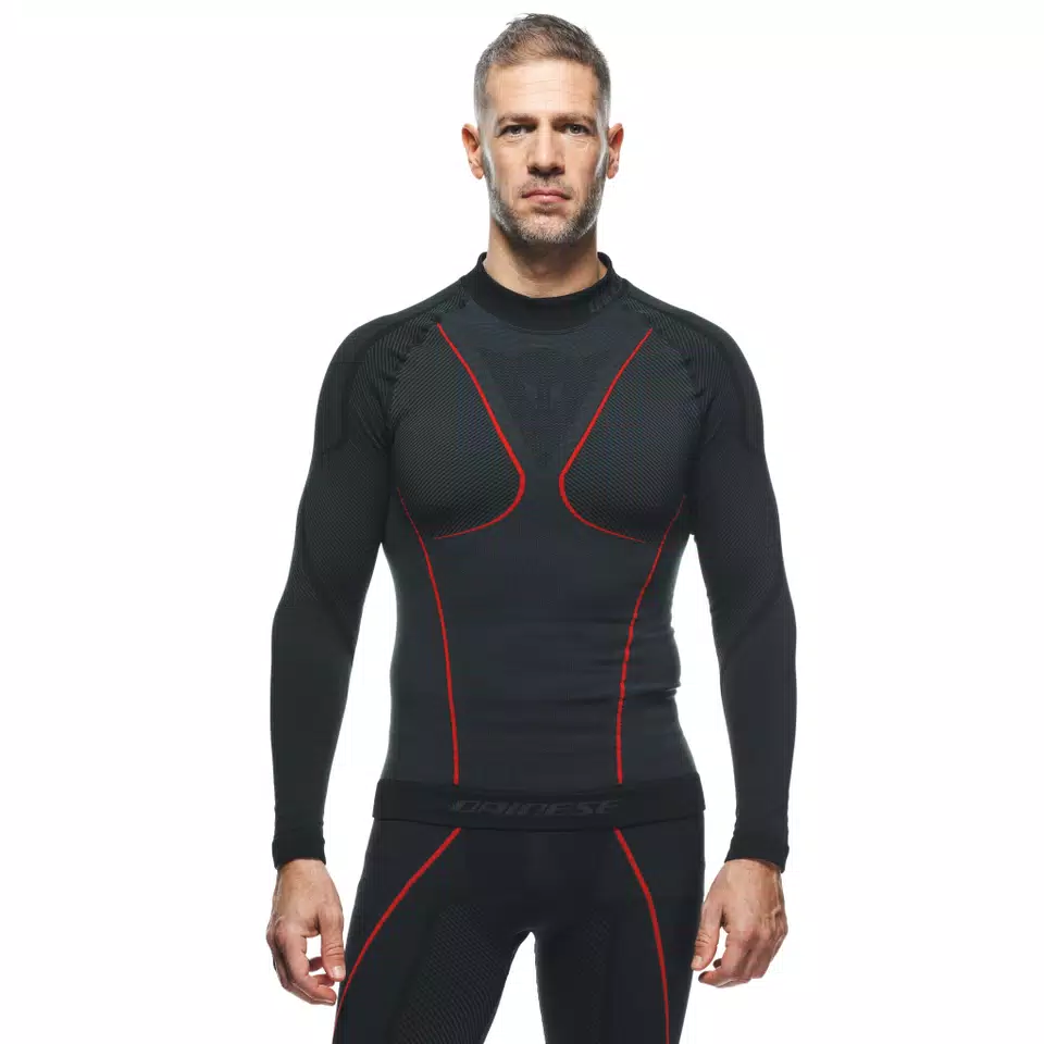 MEN'S MOTORCYCLE LONG-SLEEVE THERMAL TEE - BLACK/RED - 5
