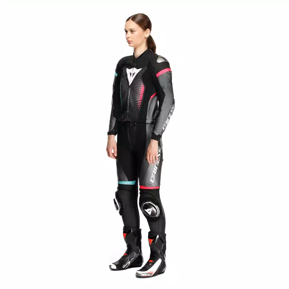 FULMINEA - TUTA MOTO IN PELLE DIVISIBILE DONNA - BLACK/ANTHRACITE/WHITE - 4