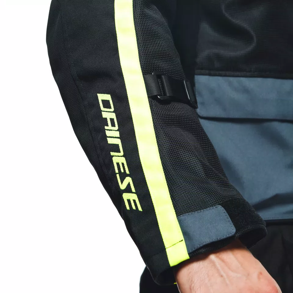 OUTLAW TEX - MEN'S SUMMER MOTORCYCLE JACKET IN FABRIC - BLACK/BLACK/EBONY/FLUO-YELLOW - 8