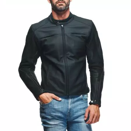 RAZON 2 - MEN'S MOTORCYCLE LEATHER JACKET - BLACK - 5