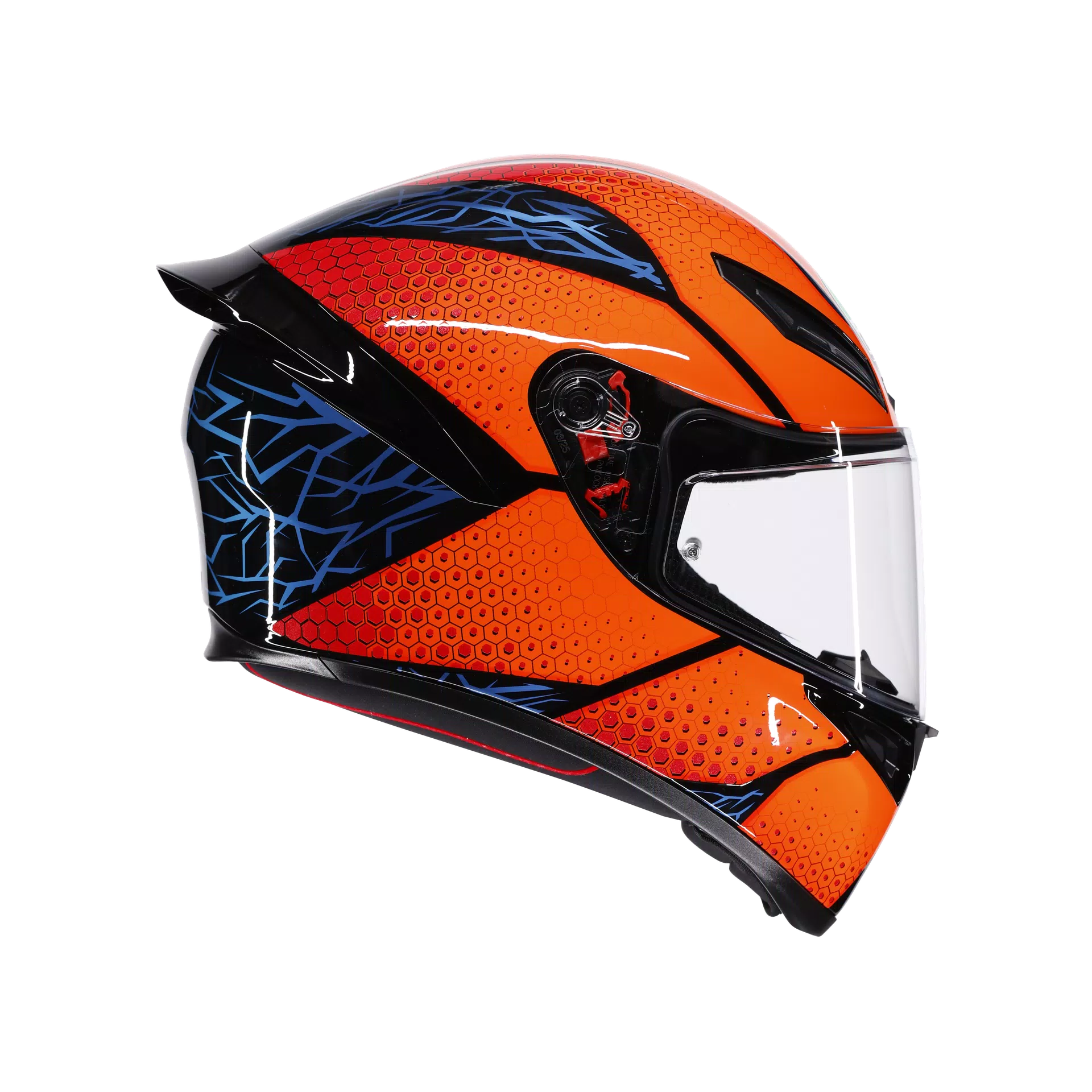 K1 S SPEEDARMOR BLACK/ORANGE/BLUE - MOTORBIKE FULL FACE HELMET DOT (E2206)