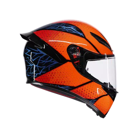 K1 S SPEEDARMOR BLACK/ORANGE/BLUE - MOTORBIKE FULL FACE HELMET DOT (E2206) -  - 3