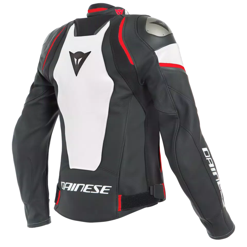 RACING 3 D-AIR LADY LEATHER JACKET - BLACK/WHITE/LAVA-RED - 2