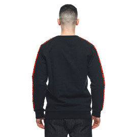 DAINESE SWEATER STRIPES BLACK/FLUO-RED- Sweatshirts