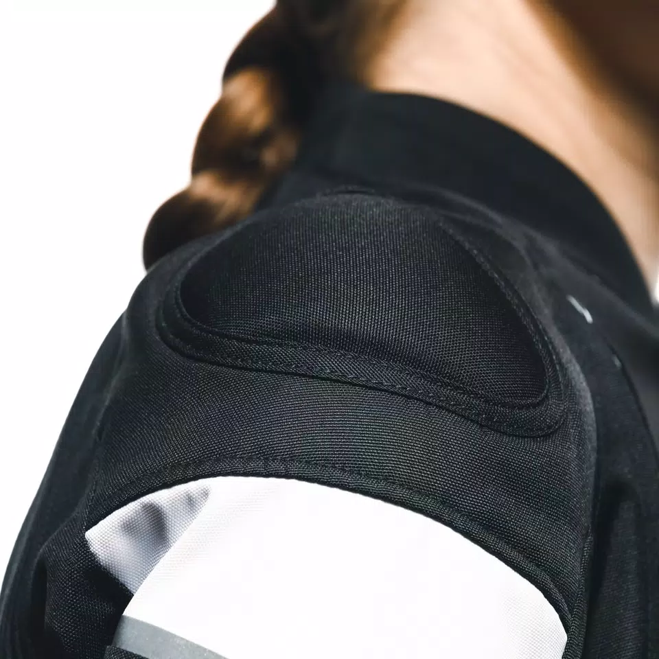 AVRO 5 - WOMEN'S FABRIC MOTORCYCLE JACKET - BLACK/WHITE/BLACK - 8