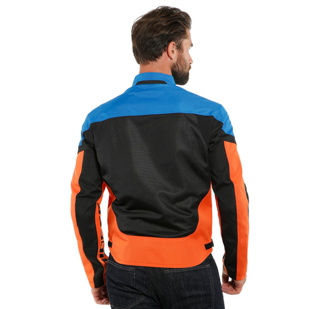 levante-air-tex-giacca-moto-estiva-in-tessuto-uomo-black-light-blue-flame-orange image number 5