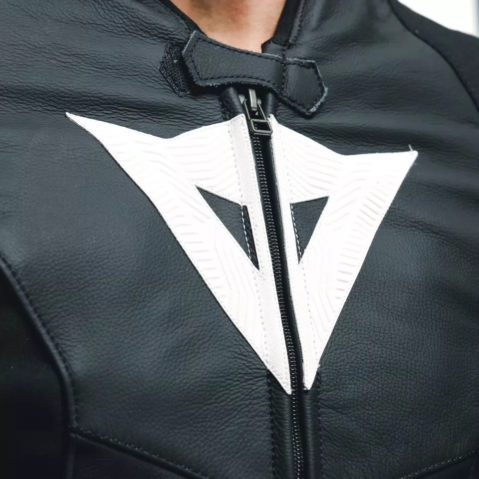 AVRO 5 LEATHER JACKET - BLACK/WHITE/ANTHRACITE - 8