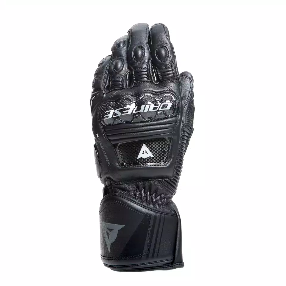 DRUID 4 - MEN'S MOTORCYCLE LEATHER GLOVES - BLACK/BLACK/CHARCOAL-GREY - 1