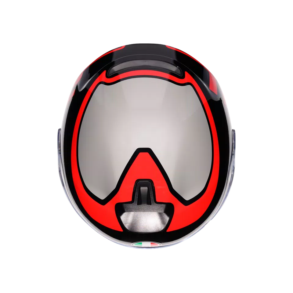 IRIDES MOTORBIKE OPEN FACE HELMET E2206 - VALENZA MATT GREY/BLACK/RED -  - 7
