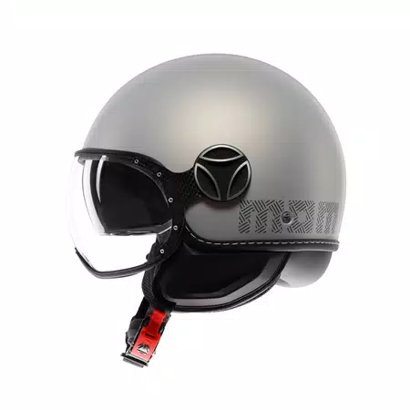 MOMODESIGN FGTR EVO MATT GREY / CERULEAN GREY - JET HELMET WITH DUAL VISOR E2206 -  - 4