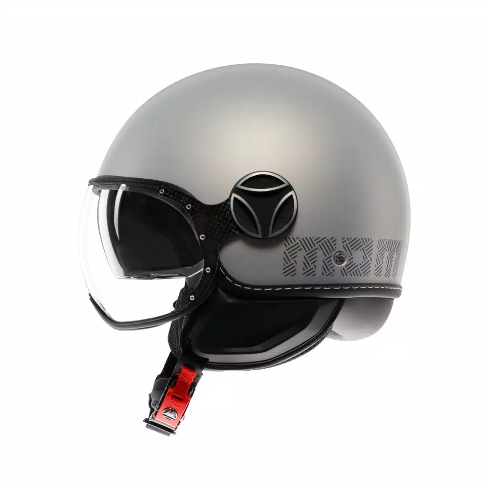MOMODESIGN FGTR EVO MATT GREY / CERULEAN GREY - JET HELMET WITH DUAL VISOR E2206 -  - 4