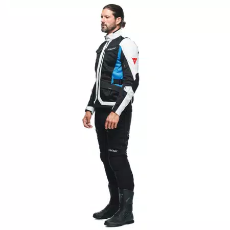DESERT TEX - MEN'S TOURING SUMMER MOTORCYCLE JACKET IN FABRIC - GLACIER-GRAY/BLACK/PERFORMANCE-BLUE - 4