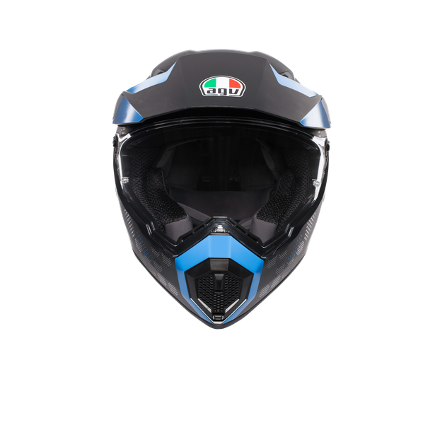 ax9-antartica-matt-black-cyan-casco-moto-integrale-e2205 image number 1