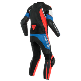 AVRO D2 2 PCS SUIT BLACK/LIGHT-BLUE/FLUO-RED- Outlet Leather suits