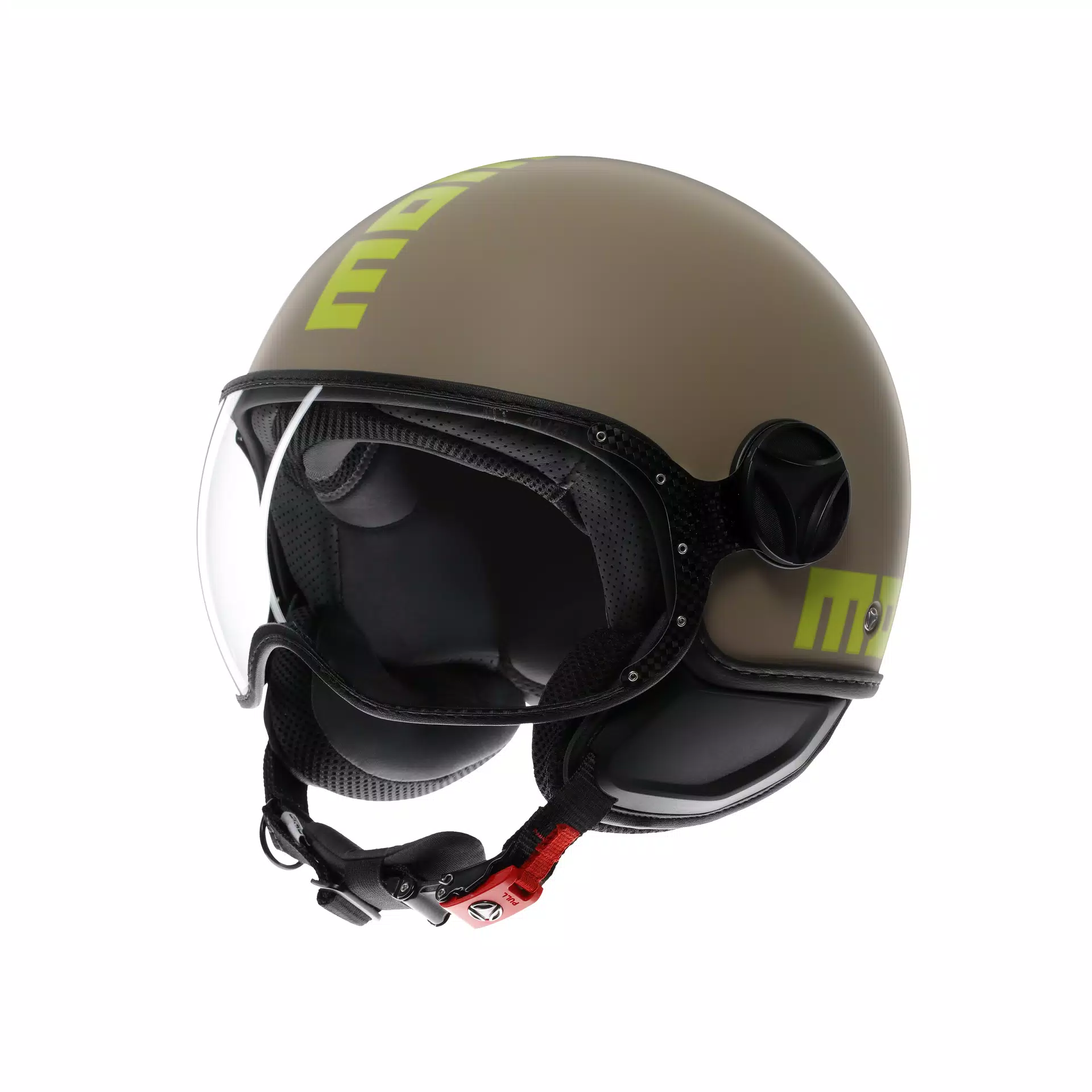 MOMODESIGN FGTR CLASSIC MAT SABLE / CITRON - CASQUE JET AVEC VISI&Egrave;RE E2206