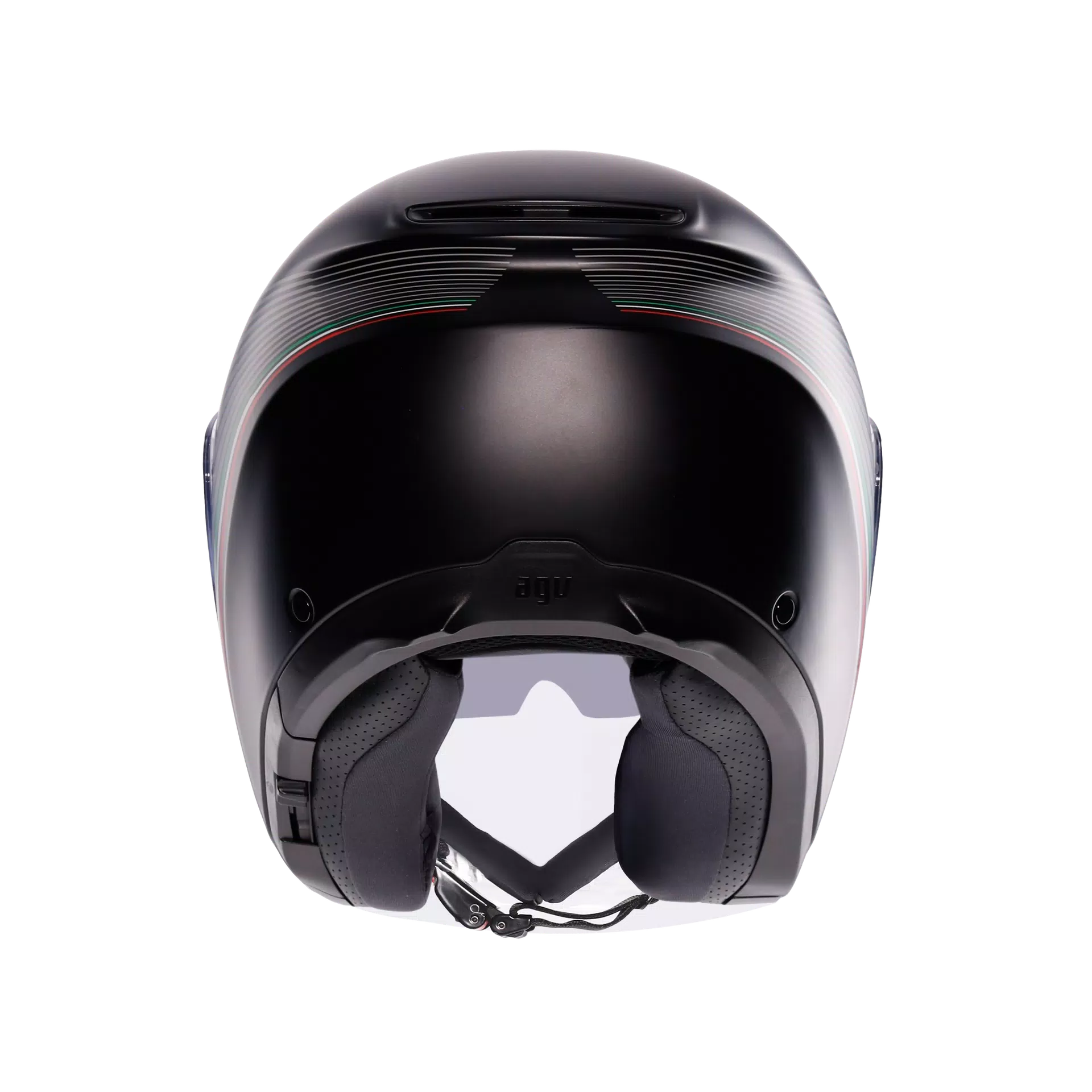 IRIDES BOLOGNA MATT BLACK/TRICOLORE - CASQUE MOTO JET E2206