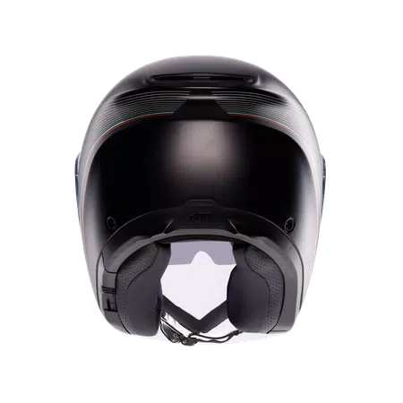 IRIDES BOLOGNA MATT BLACK/TRICOLORE - MOTORBIKE OPEN FACE HELMET E2206 -  - 5