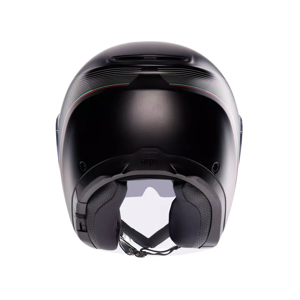 IRIDES BOLOGNA MATT BLACK/TRICOLORE - MOTORBIKE OPEN FACE HELMET E2206 -  - 5