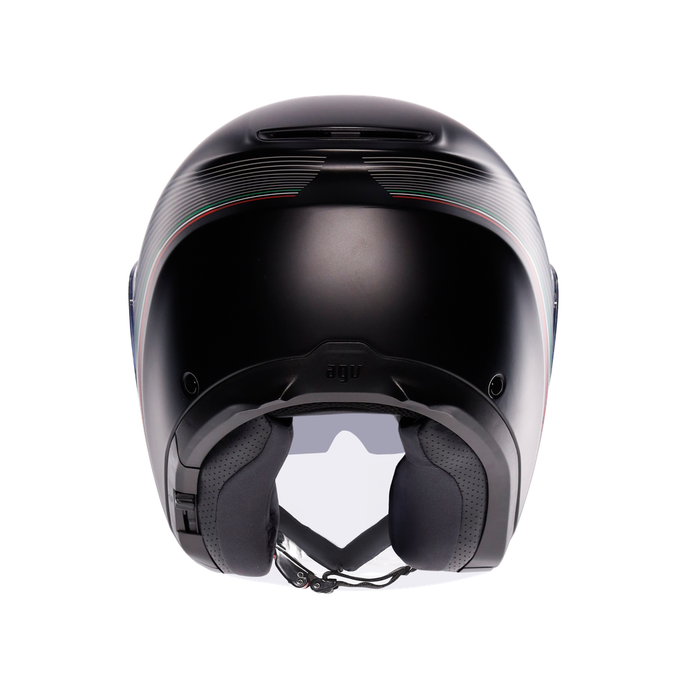 irides-bologna-matt-black-tricolore-motorbike-open-face-helmet-e2206 image number 4
