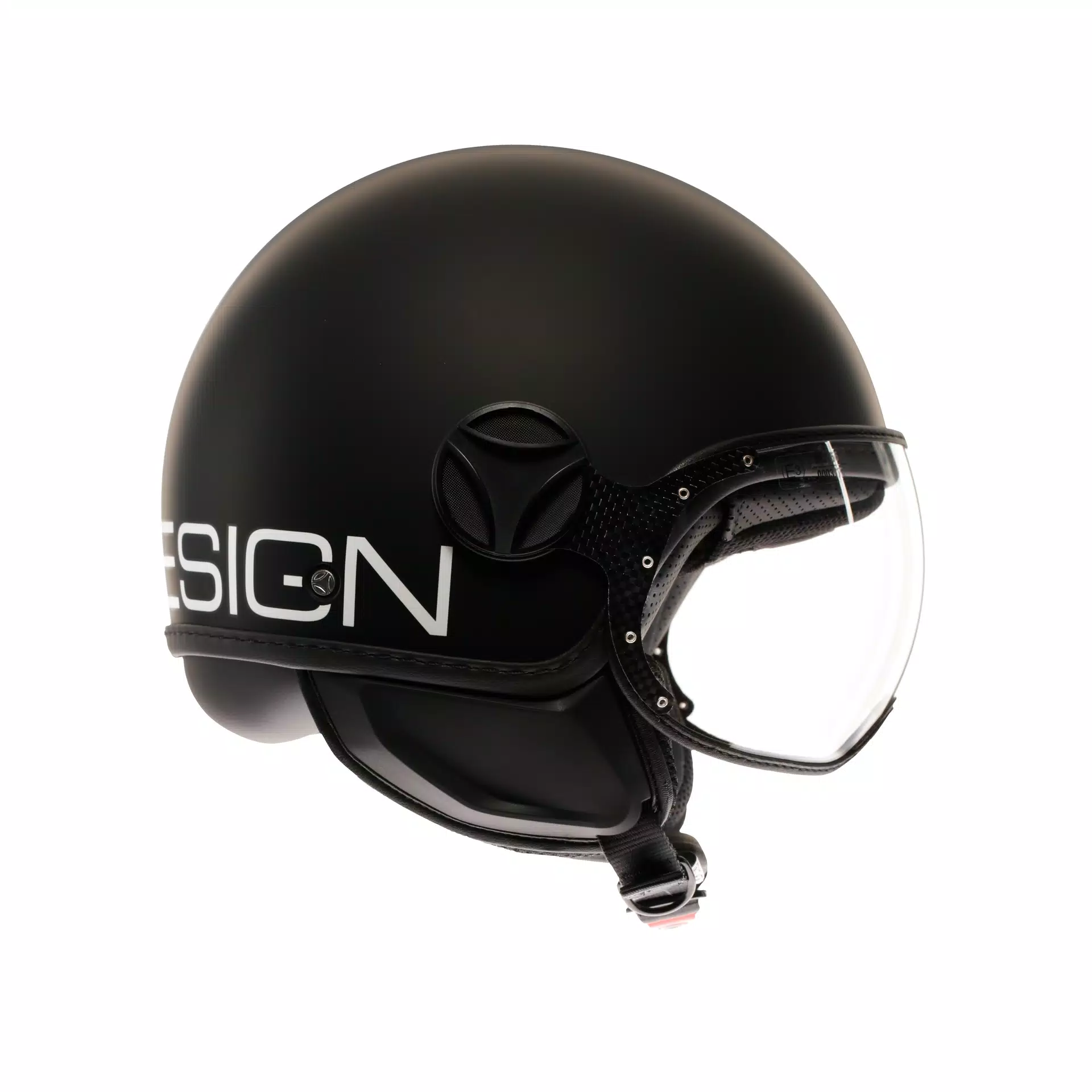 MOMODESIGN FGTR CLASSIC MATT BLACK / WHITE - JET HELMET WITH VISOR E2206