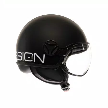 MOMODESIGN FGTR CLASSIC MATT BLACK / WHITE - JET HELMET WITH VISOR E2206 -  - 3