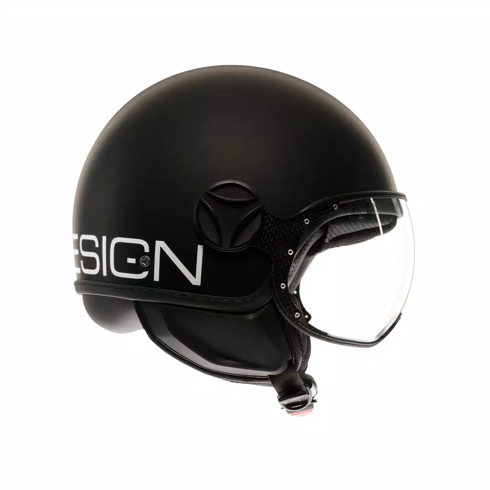 MOMODESIGN FGTR CLASSIC MATT BLACK / WHITE - JET HELMET WITH VISOR E2206 -  - 3