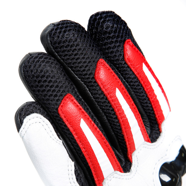 mig-3-unisex-leather-gloves-black-white-lava-red image number 13