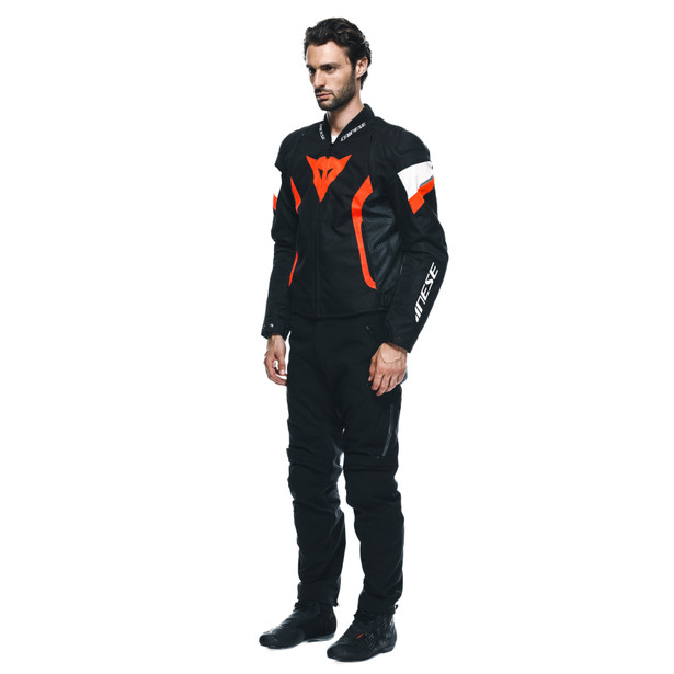 avro-5-tex-giacca-moto-in-tessuto-uomo-black-red-fluo-white image number 3